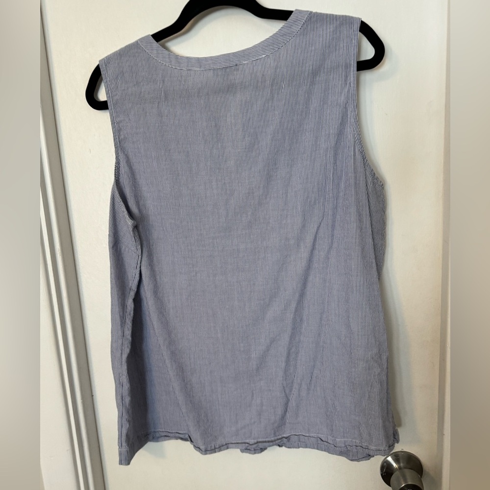 Talbots striped tank top with embroidery and beads size XL - Picture 5 of 6
